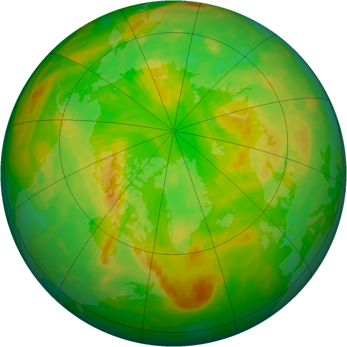 Arctic ozone map for 14 June 2003